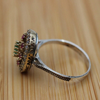 Antique Silver Gemstone Ring - Vintage Boho Style Jewelry for Women - Perfect Everyday Statement Piece 2