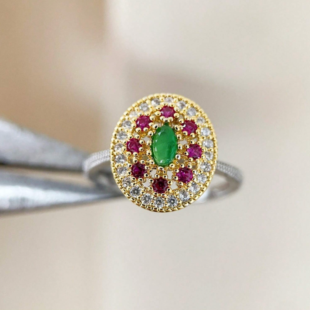 Antique Silver Gemstone Ring - Vintage Boho Style Jewelry for Women - Perfect Everyday Statement Piece 3