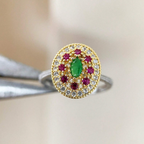 Antique Silver Gemstone Ring - Vintage Boho Style Jewelry for Women - Perfect Everyday Statement Piece 3