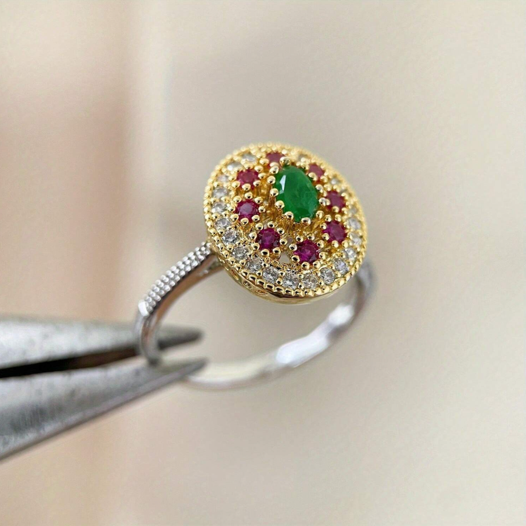 Antique Silver Gemstone Ring - Vintage Boho Style Jewelry for Women - Perfect Everyday Statement Piece 4
