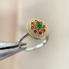 Antique Silver Gemstone Ring - Vintage Boho Style Jewelry for Women - Perfect Everyday Statement Piece 4