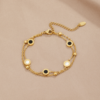 Black Onyx Bracelet with White Stone Accents for Women 2