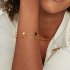 Black Onyx Bracelet with White Stone Accents for Women 3