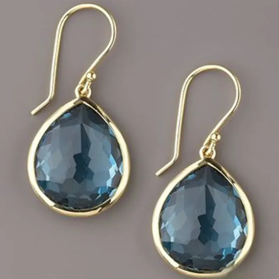 Blue Crystal Drop Earrings for Women 0