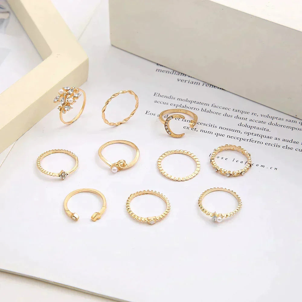Boho™ | Silver and Gold Ring Set (10 Pairs) 1