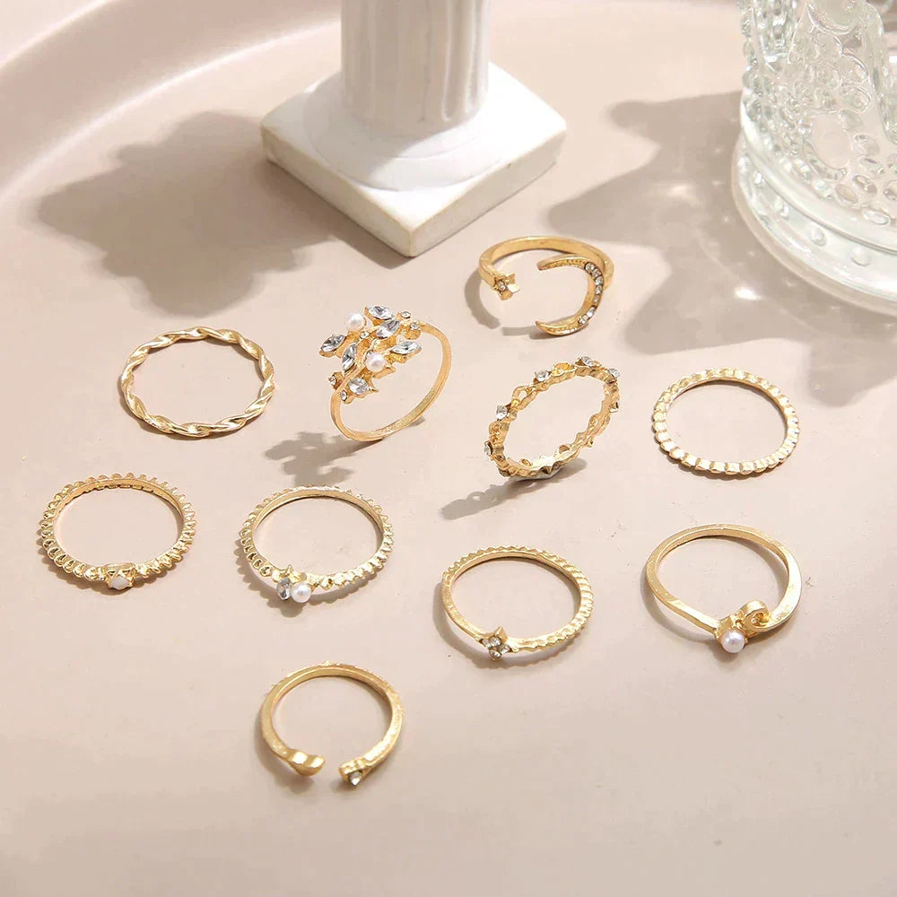 Boho™ | Silver and Gold Ring Set (10 Pairs) 2