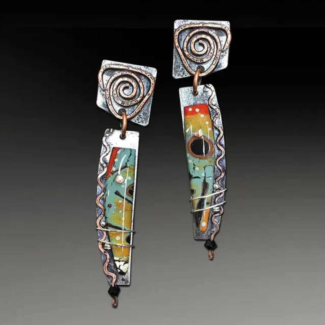 Colorful Vintage Drop Earrings for Women - Elegant Dangle Design, Perfect for Everyday Wear 0