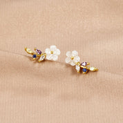 Crystal Earrings for Women - Dainty Blossom Design 0