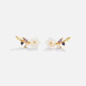 Crystal Earrings for Women - Dainty Blossom Design 2