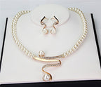 Elegant Gold Natural Pearl Necklace and Earring Set for Women - Timeless Dainty Jewelry for Special Occasions 3