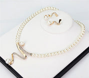 Elegant Gold Natural Pearl Necklace and Earring Set for Women - Timeless Dainty Jewelry for Special Occasions 4