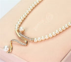 Elegant Gold Natural Pearl Necklace and Earring Set for Women - Timeless Dainty Jewelry for Special Occasions 5