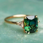 Emerald Ring for Women - Elegant Square Design 0