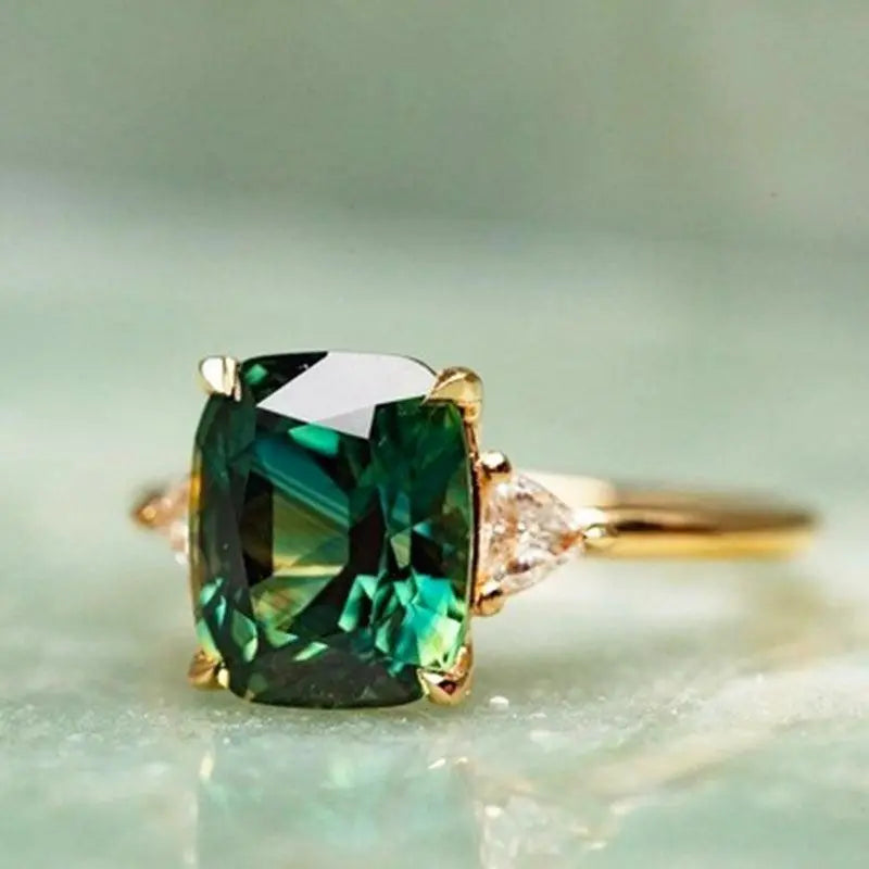 Emerald Ring for Women - Elegant Square Design 1
