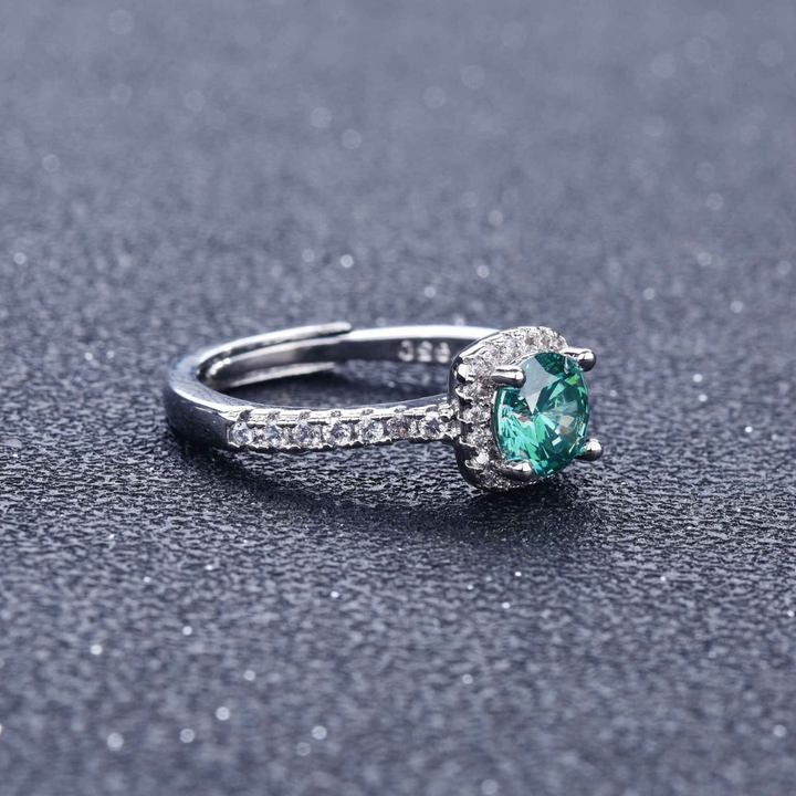 Gold Adjustable Ring with Green Crystal - Dainty Jewelry for Women, Perfect Everyday Accessory 1