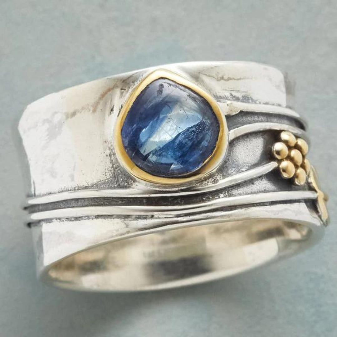Gold Bohemian Gemstone Meditation Ring for Women 0
