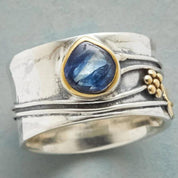 Gold Bohemian Gemstone Meditation Ring for Women 0