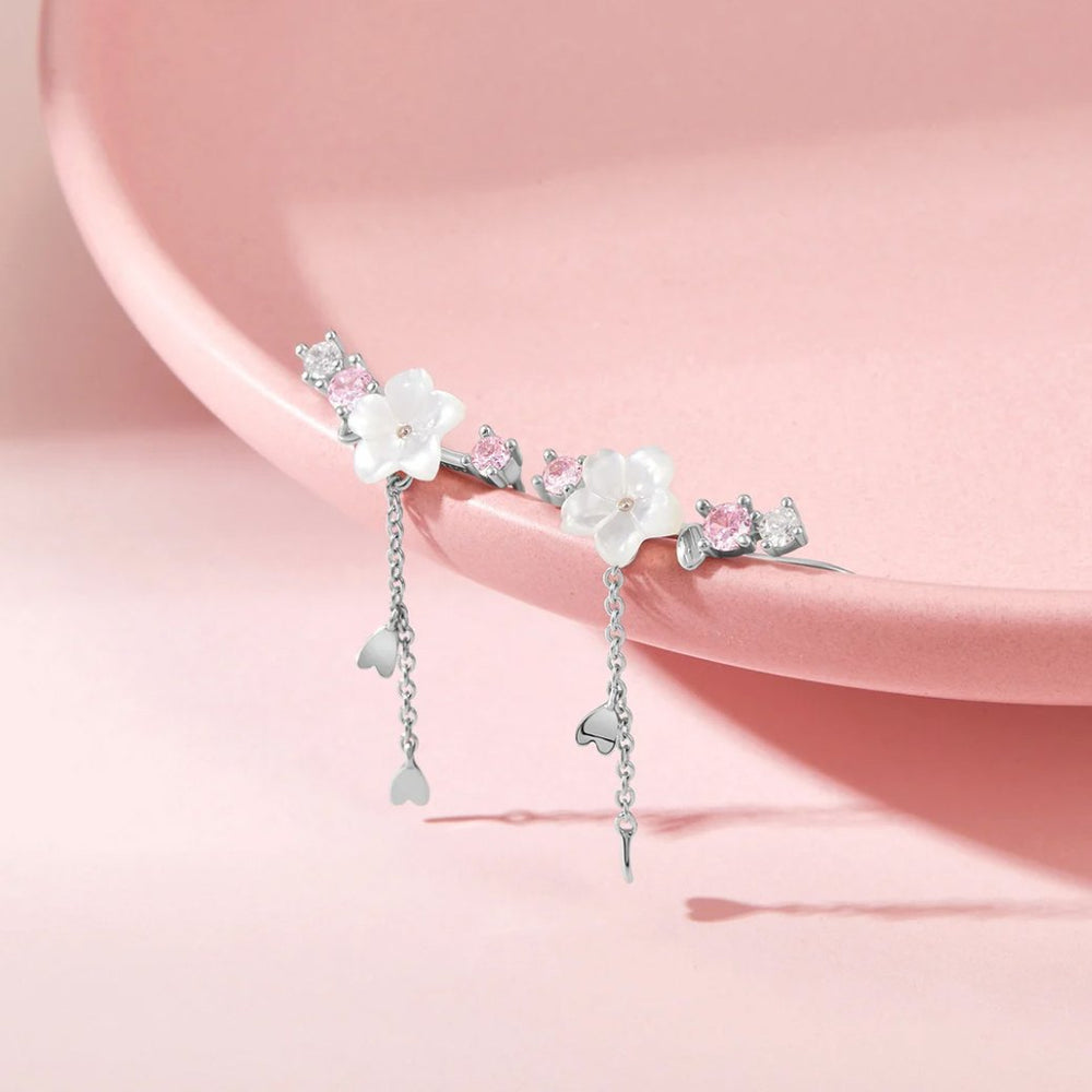 Gold Cherry Blossom Earrings - Delicate Floral Design for Women - Everyday Elegance 1