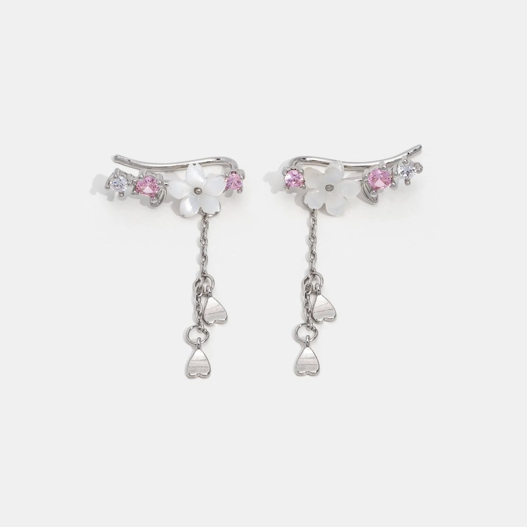 Gold Cherry Blossom Earrings - Delicate Floral Design for Women - Everyday Elegance 2