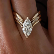 Gold Crown Ring with Delicate Drop Design for Women - Elegant Statement Jewelry 0