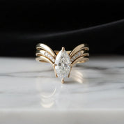 Gold Crown Ring with Delicate Drop Design for Women - Elegant Statement Jewelry 3