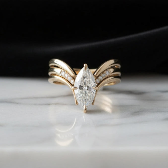 Gold Crown Ring with Delicate Drop Design for Women - Elegant Statement Jewelry 3