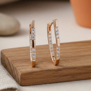 Gold Crystal Earrings - Elegant Dainty Design for Women, Perfect for Everyday Wear or Special Occasions 1