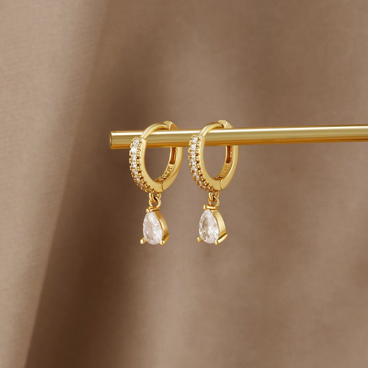 Gold Crystal Earrings for Women - Dainty Design 2