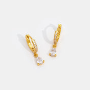 Gold Crystal Earrings for Women - Dainty Design 3