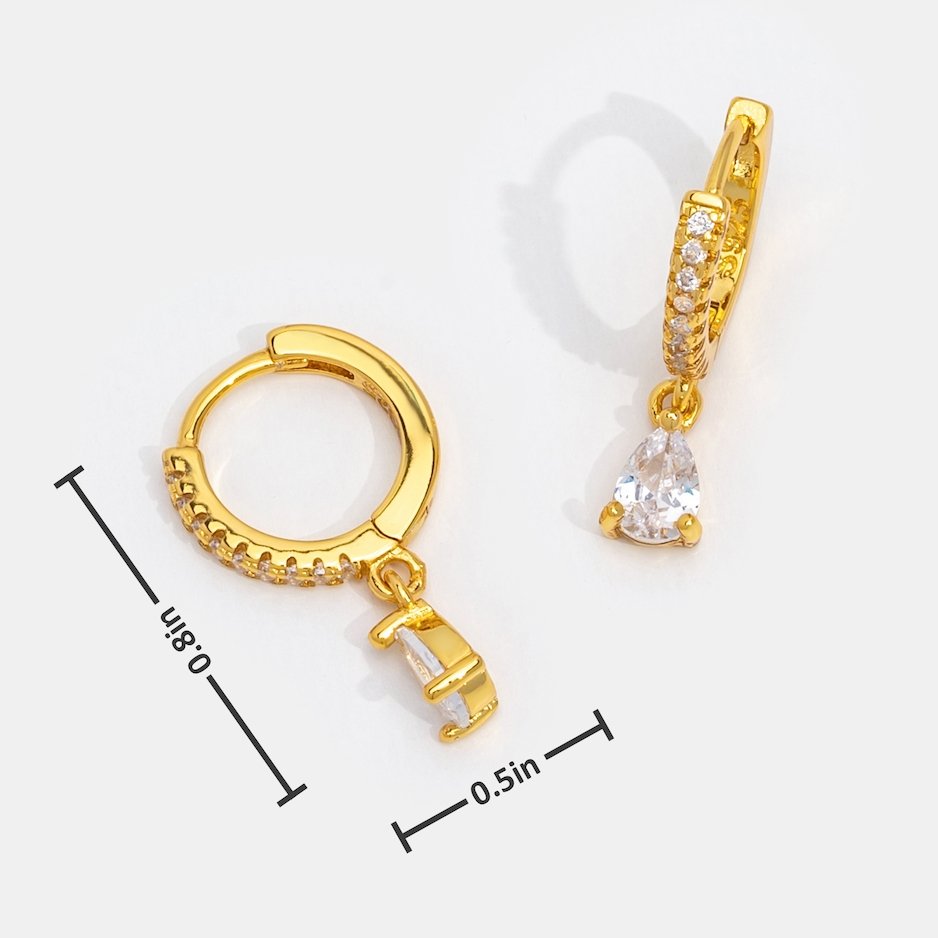 Gold Crystal Earrings for Women - Dainty Design 5