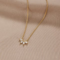 Gold Crystal Leaf Necklace for Women 0