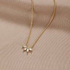 Gold Crystal Leaf Necklace for Women 0