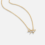 Gold Crystal Leaf Necklace for Women 2