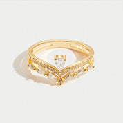 Gold Crystal Ring - Elegant Design for Women, Minimalist Style, Perfect Gift for Her 5
