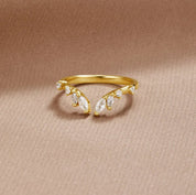 Gold Crystal Vine Ring for Women - Dainty Design 0
