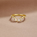 Gold Crystal Vine Ring for Women - Dainty Design 0