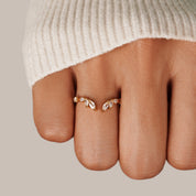 Gold Crystal Vine Ring for Women - Dainty Design 1