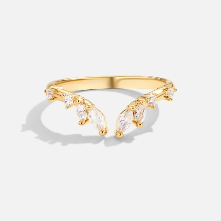 Gold Crystal Vine Ring for Women - Dainty Design 2
