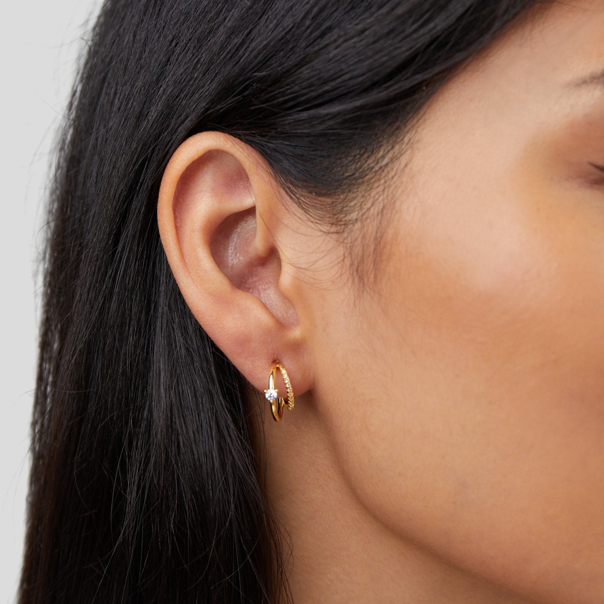 Gold Dainty Crystal Earrings for Women - Elegant Everyday Jewelry 1