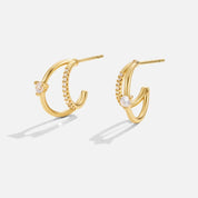 Gold Dainty Crystal Earrings for Women - Elegant Everyday Jewelry 2