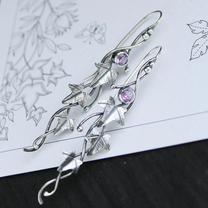 Gold Dainty Elf Style Earrings with Blue Crystal Finish for Women - Charming Everyday Accessory 1