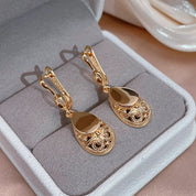 Gold Drop Earrings with Crystal Accents for Women 0