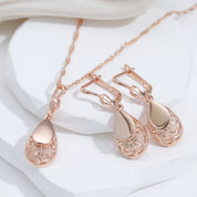 Gold Drop Earrings with Crystal Accents for Women 3