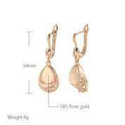 Gold Drop Earrings with Crystal Accents for Women 4