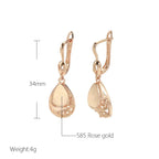 Gold Drop Earrings with Crystal Accents for Women 4