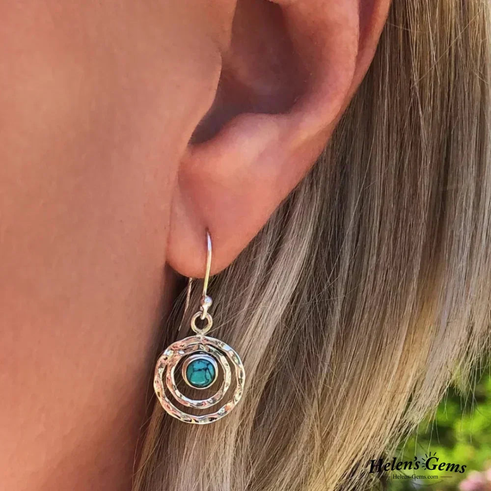 Gold Earrings for Women, Dainty Boho Style with Turquoise Accents, Perfect for Everyday Wear 0