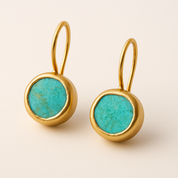 Gold Earrings with Turquoise Stone for Women 1