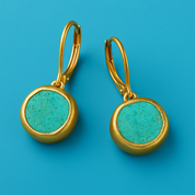 Gold Earrings with Turquoise Stone for Women 2