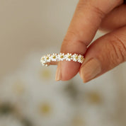 Gold Flower Adjustable Ring for Women 1