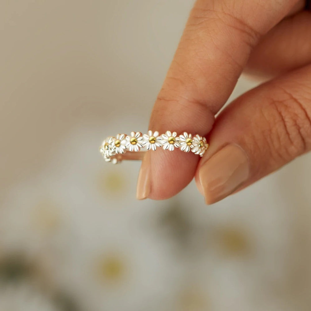 Gold Flower Adjustable Ring for Women 1